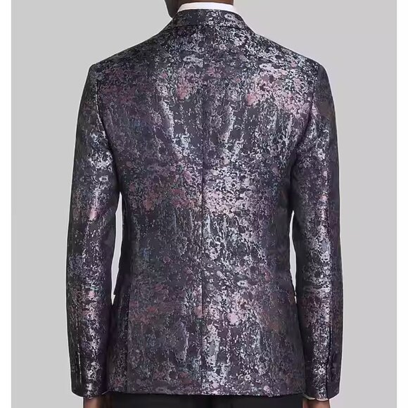 Jos A Bank 42R Camo Dinner Jacket Blazer Slim Fit Peak Lapel E01052 - Picture 4 of 9